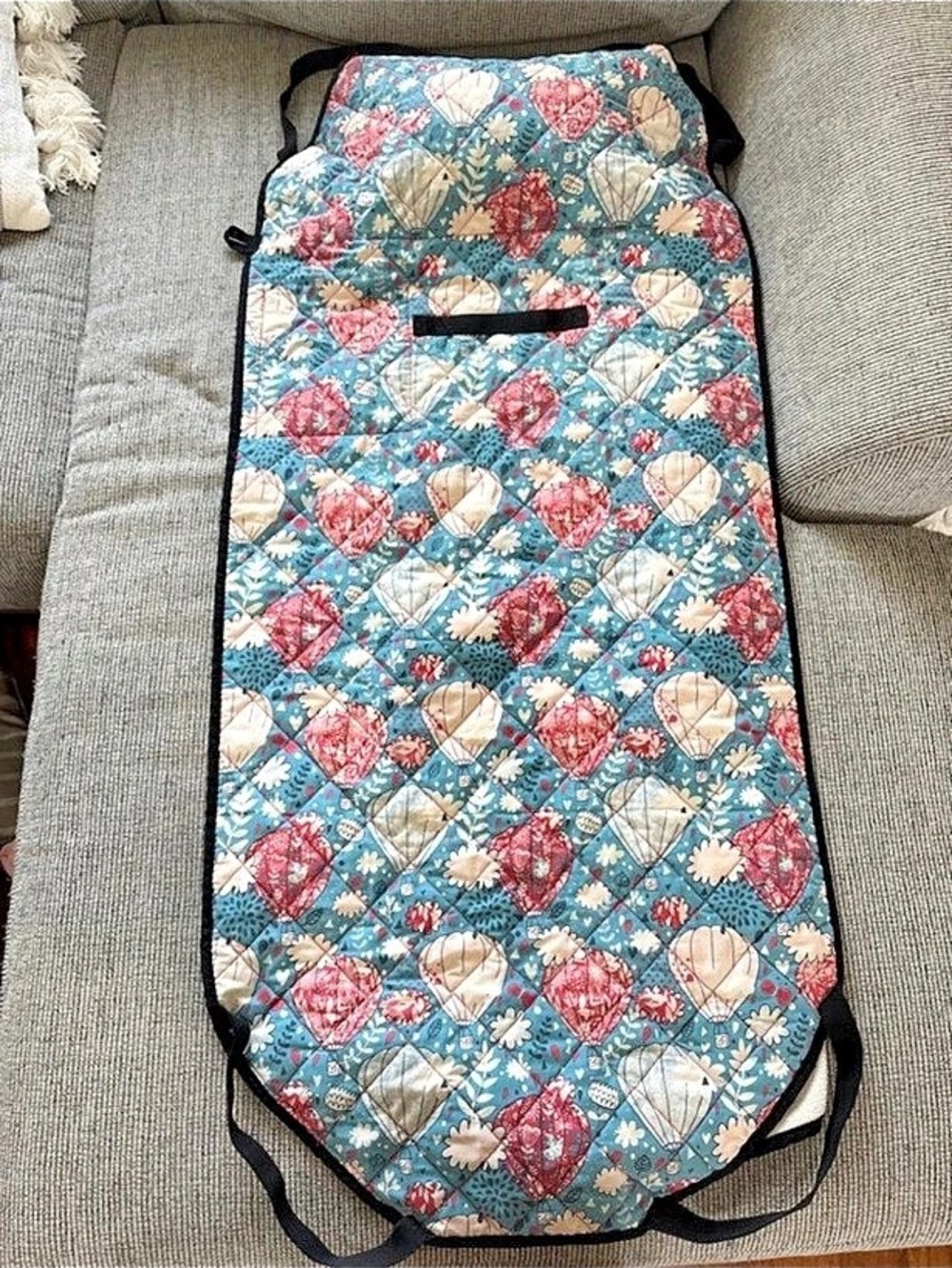 urban infant Floral Baby Blanket Bag in Blue & Pink
